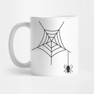 Silhouette of spider and its web Mug